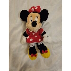 Disney Minnie Mouse Plush Doll Red Polka Dot Dress Stuffed Toy 11"